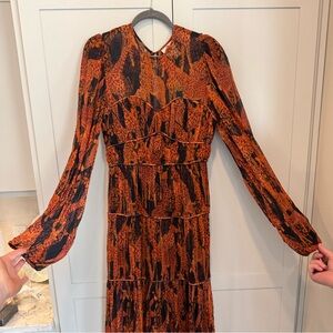Never worn, tags still on! Farm Rio Orange and Black Women's Dress
